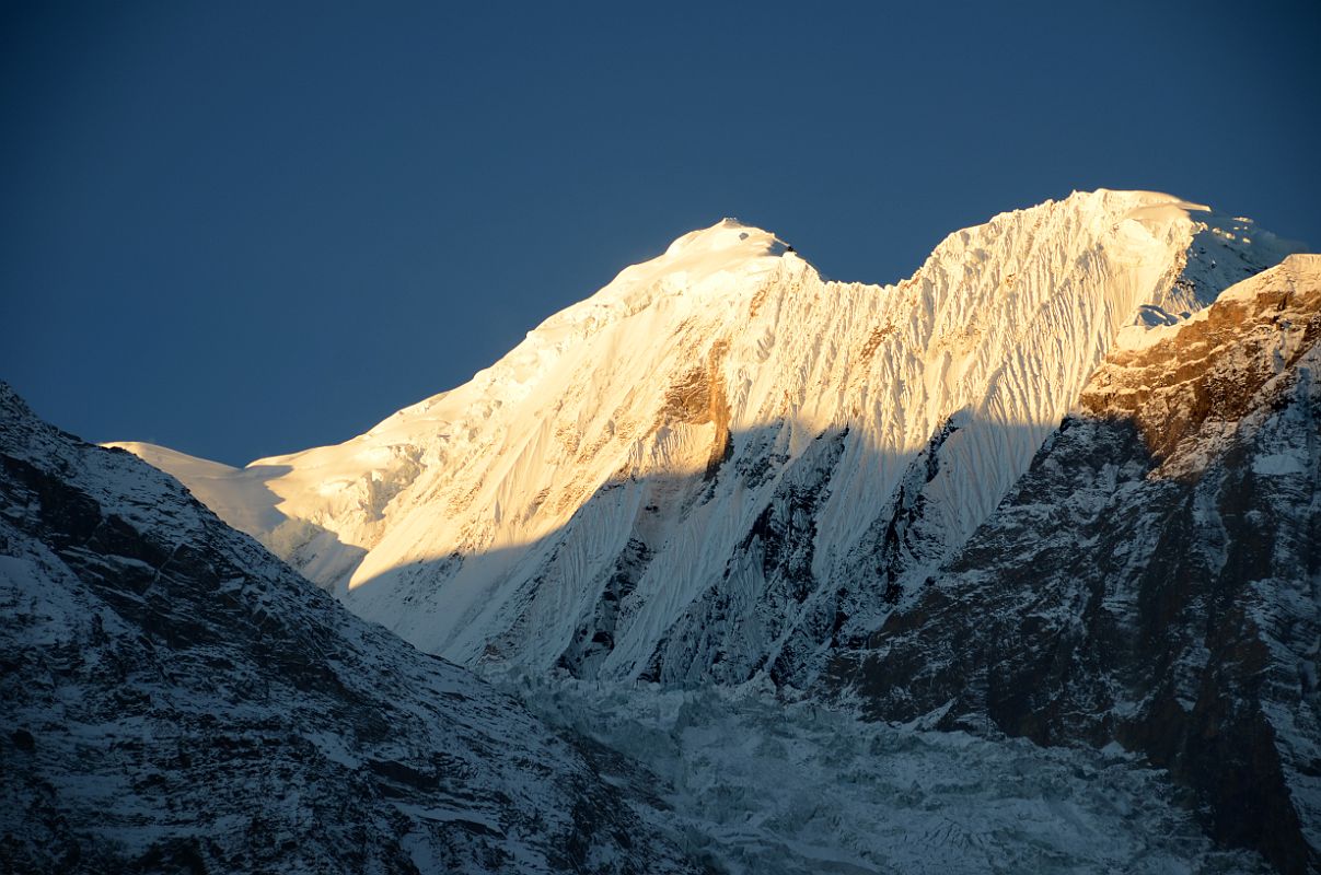 13 Gangapurna And Glacier Close Up Just After Sunrise From Manang 